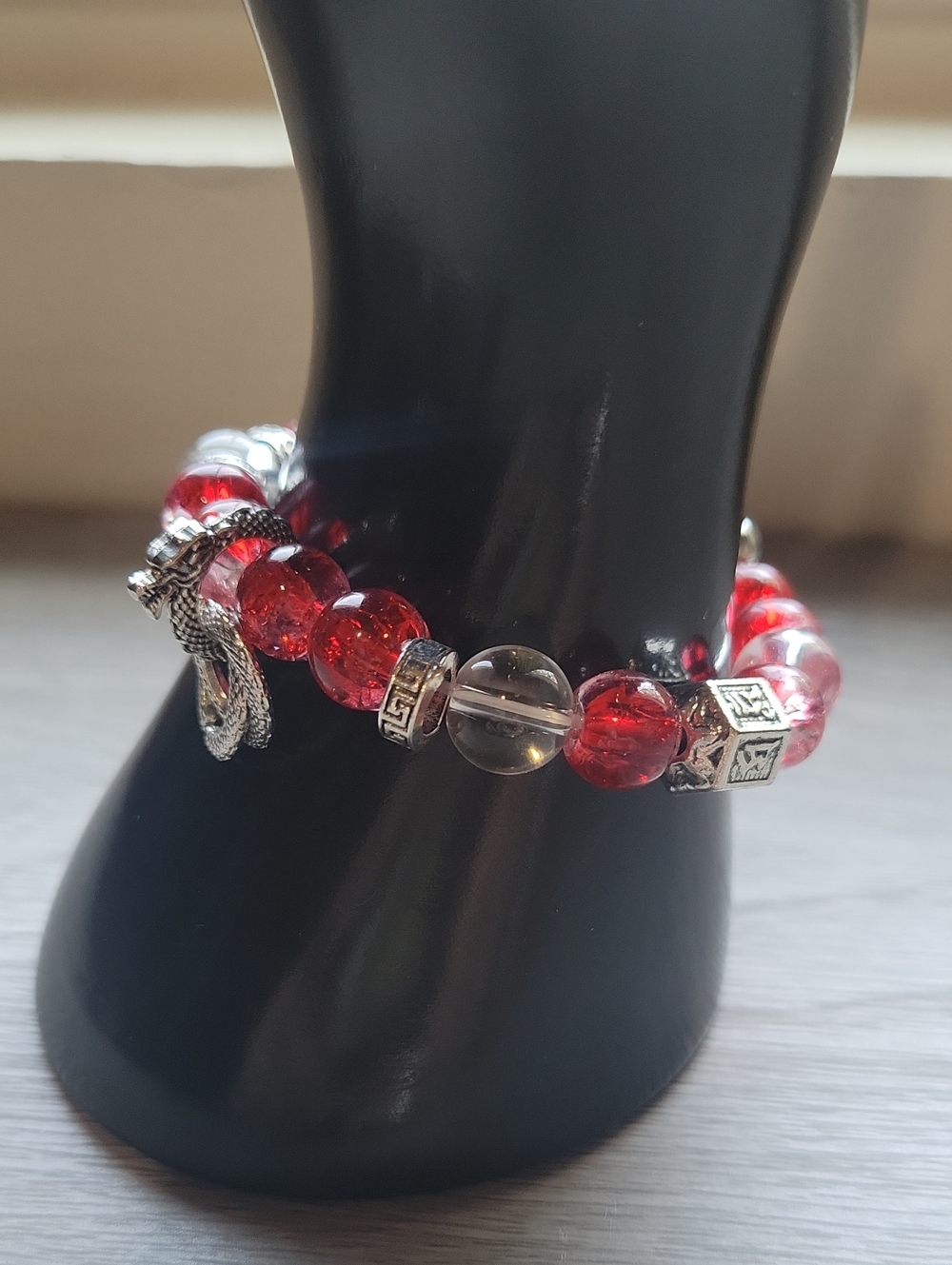 Red And Silver Dragon Bracelet